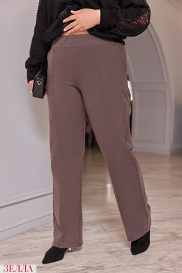 Теплі широкі штани в розмірі 50-52, 54-56, 58-60, колір мокко.