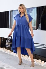 Асиметрична подовжена сукня в розмірі 46-48, 50-52, 54-56, 58-60, колір джинс.